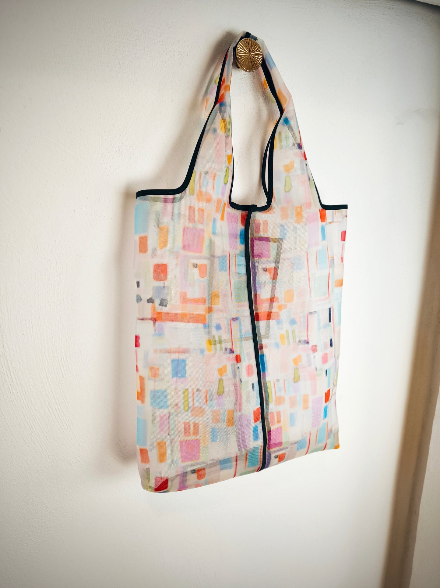 SHOPPER SARTORIALE in tessuto microforato impermeabile