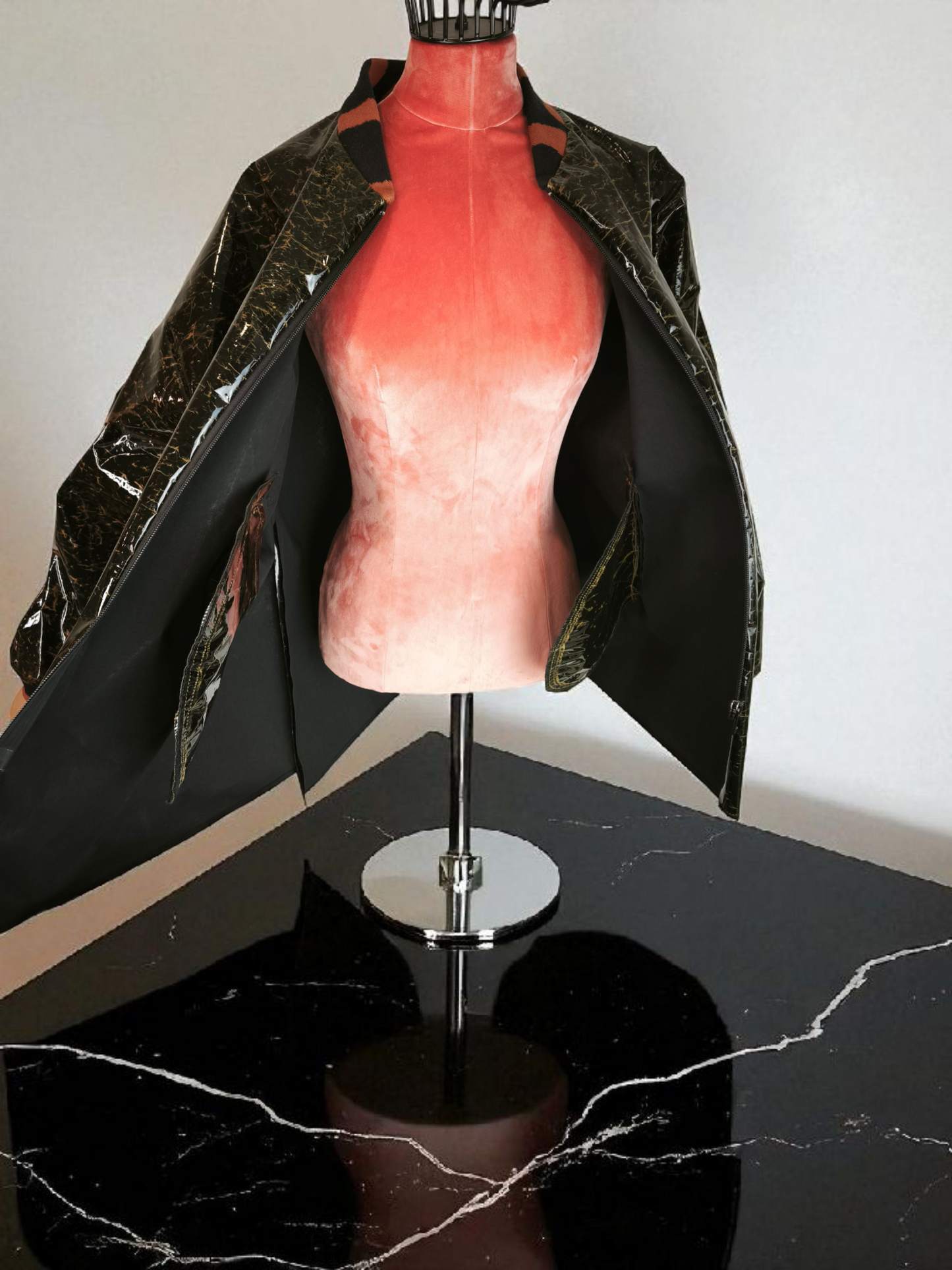 My BOMBER in tessuto spalmato pvc nero