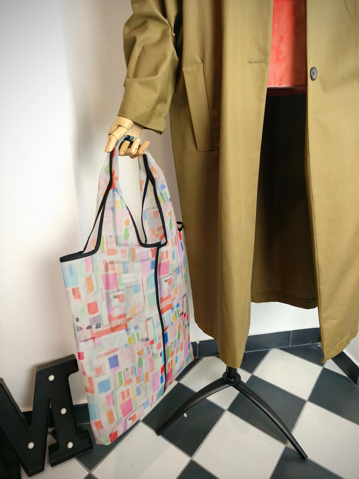 SHOPPER SARTORIALE in tessuto microforato impermeabile