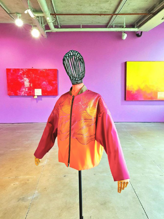 My BOMBER doubleface lana verdone/jaquard fantasia floreale