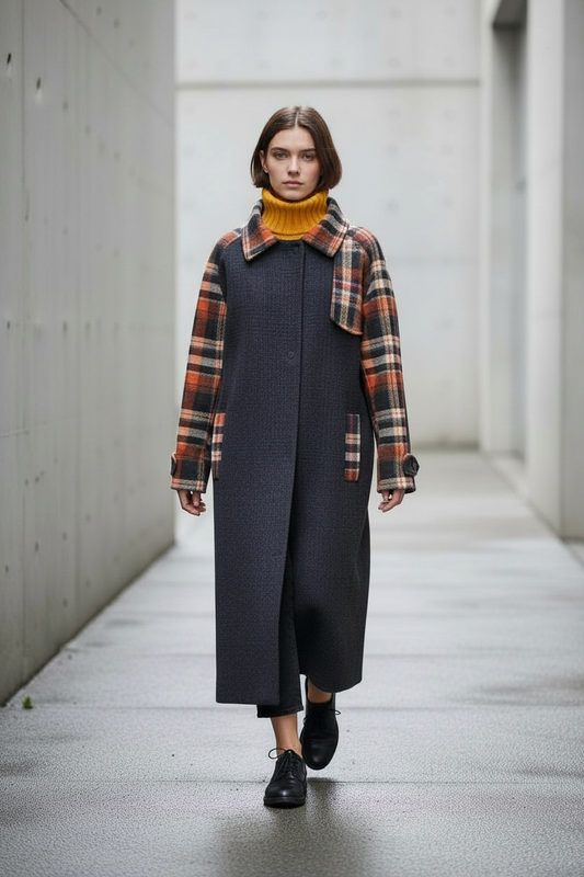 Cappotto raglan in mix di lane inglesi TARTAN