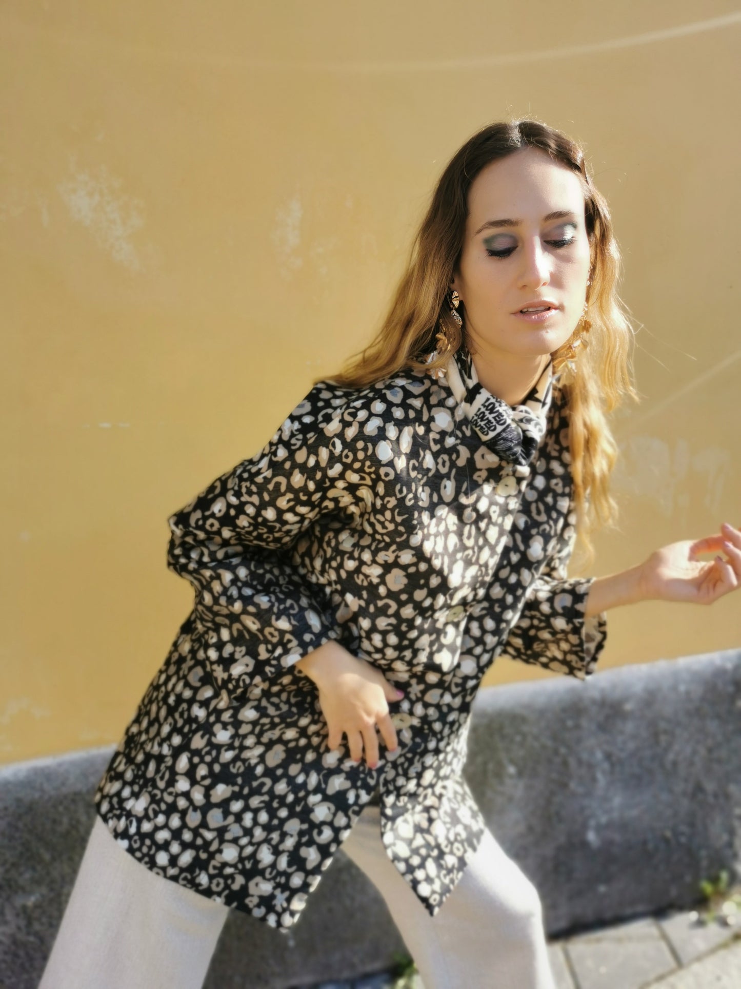 Soprabito tessuto maculato jaquard