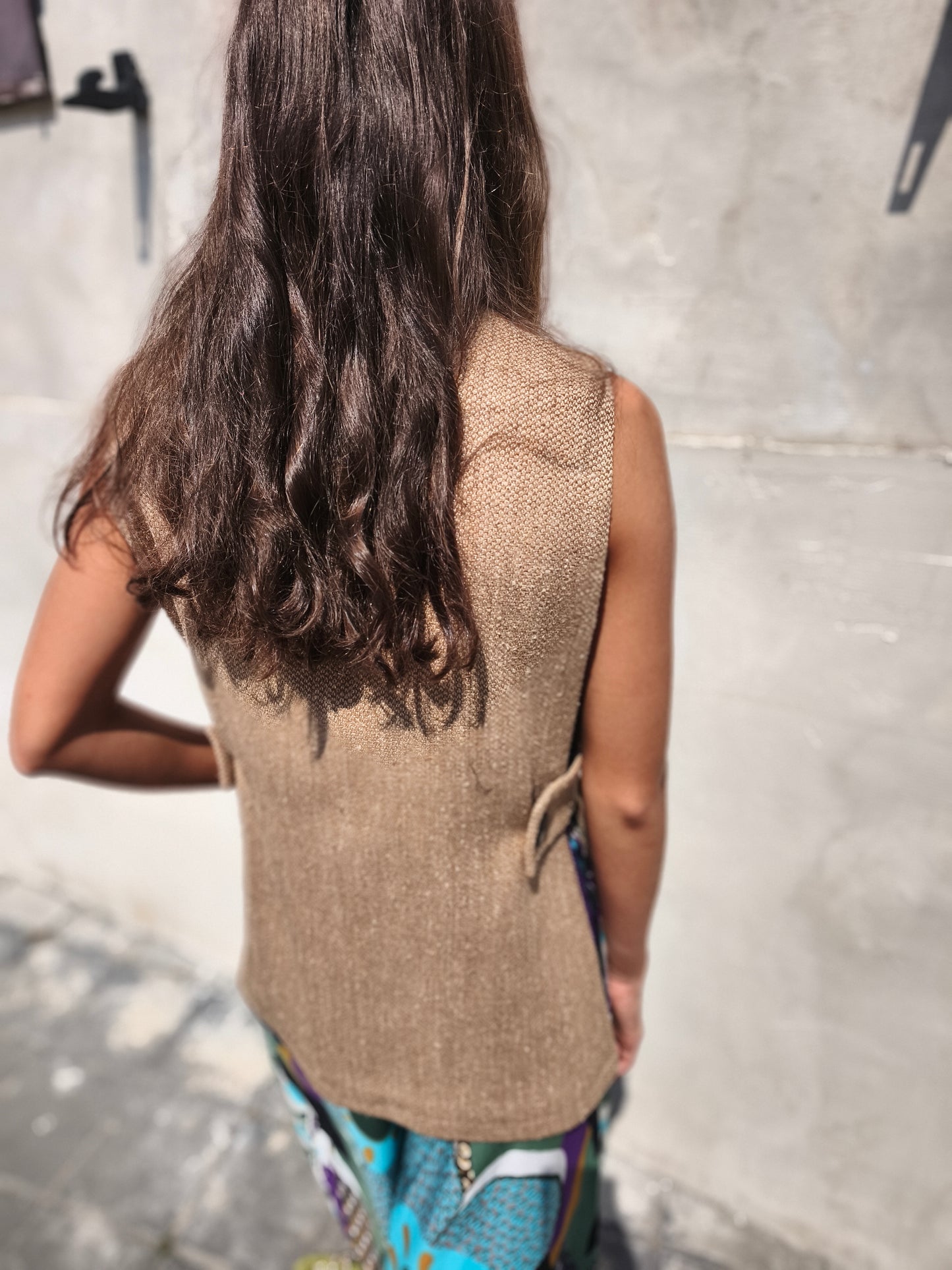 Gilet lungo aperto sul fianco