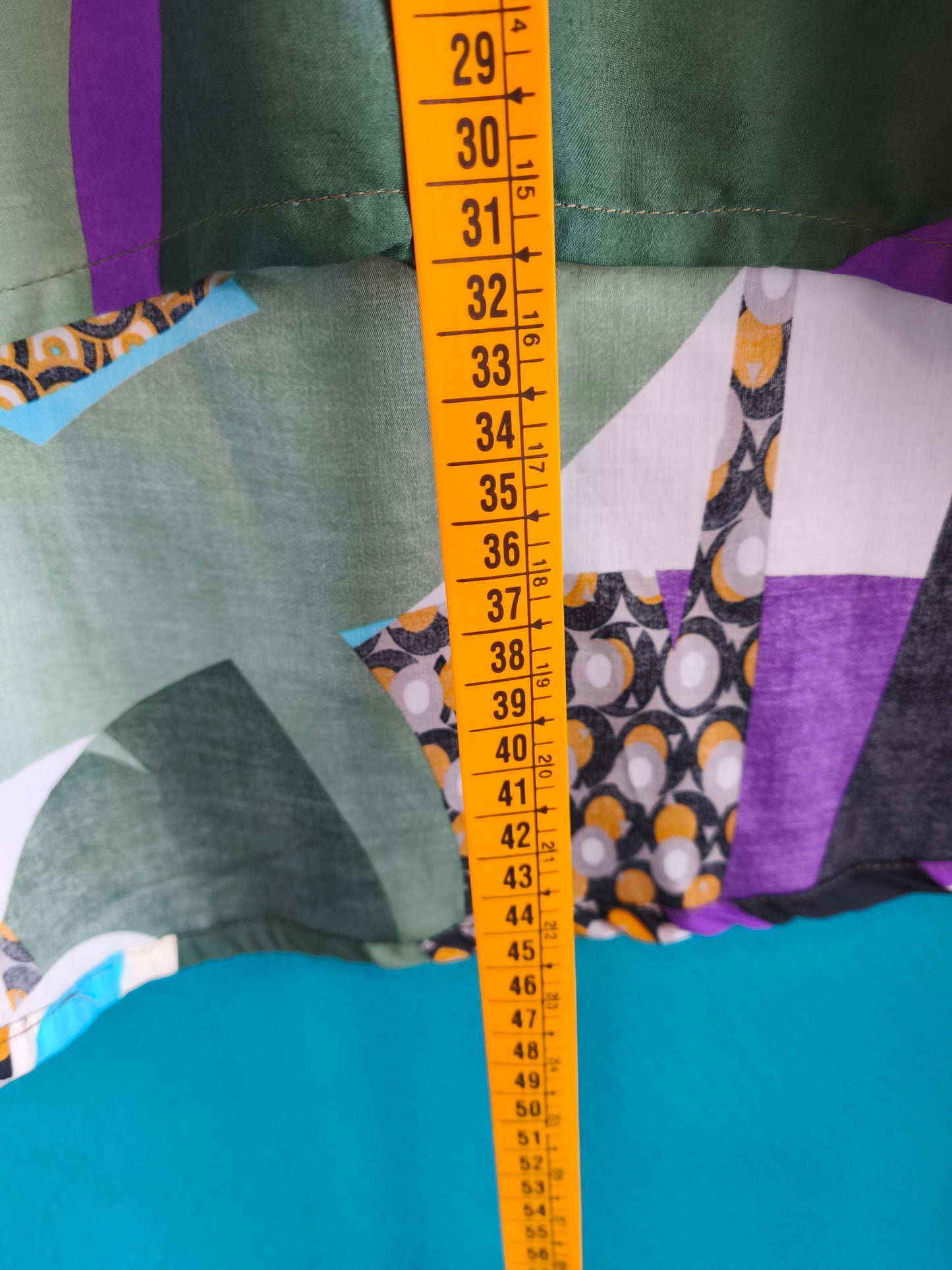 Blusa corta davanti lunga dietro in cotone fantasia