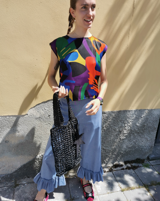 Shopper EVERYDAY in Rafia naturale FATTA A MANO da ANNA