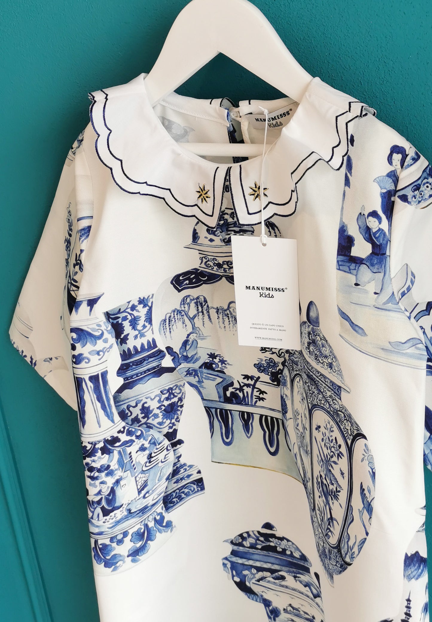 Abito cerimonia "MICOL" stampa vasi cinesi