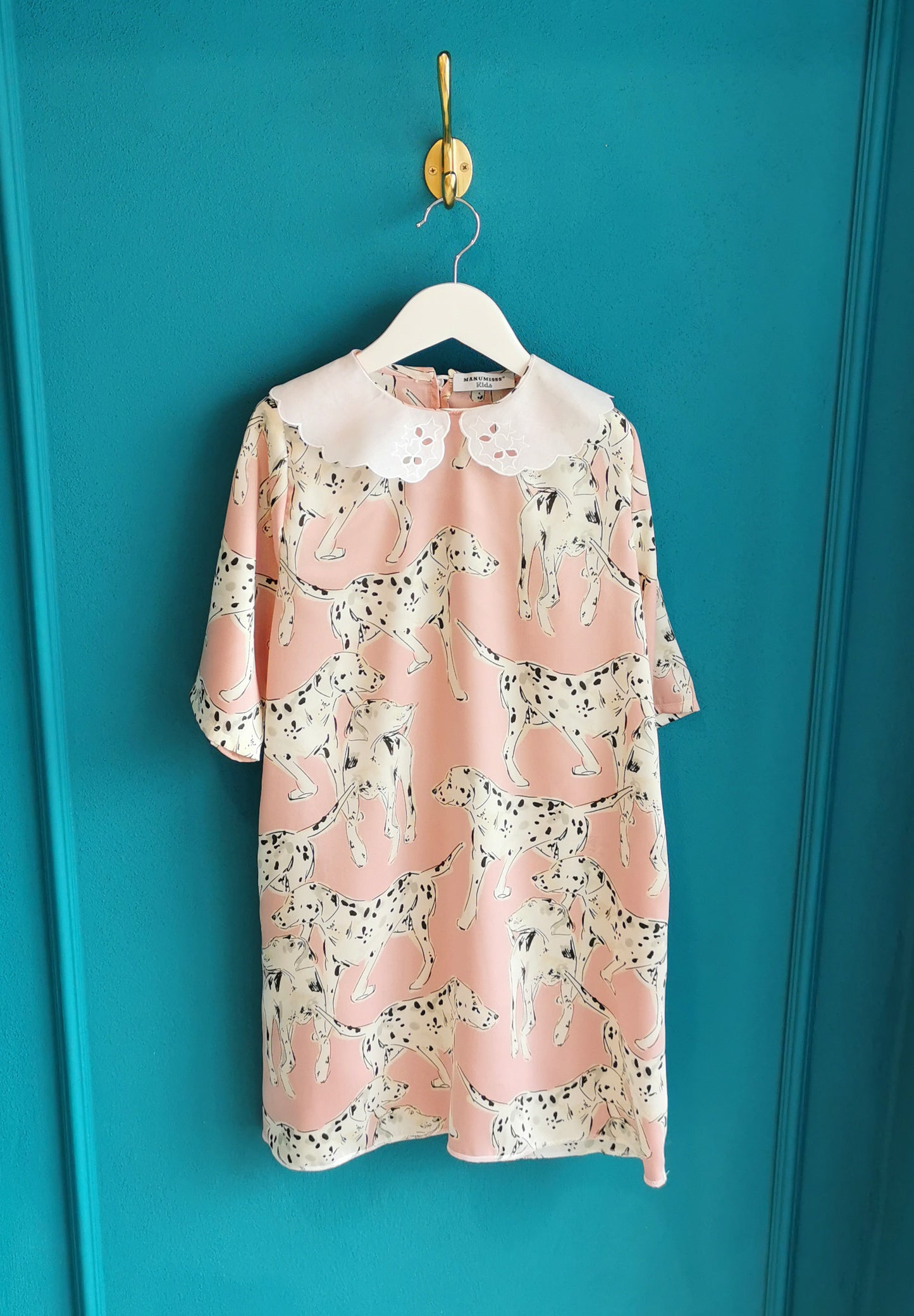 Abito cerimonia "MICOL" stampa cani dalmata rosa