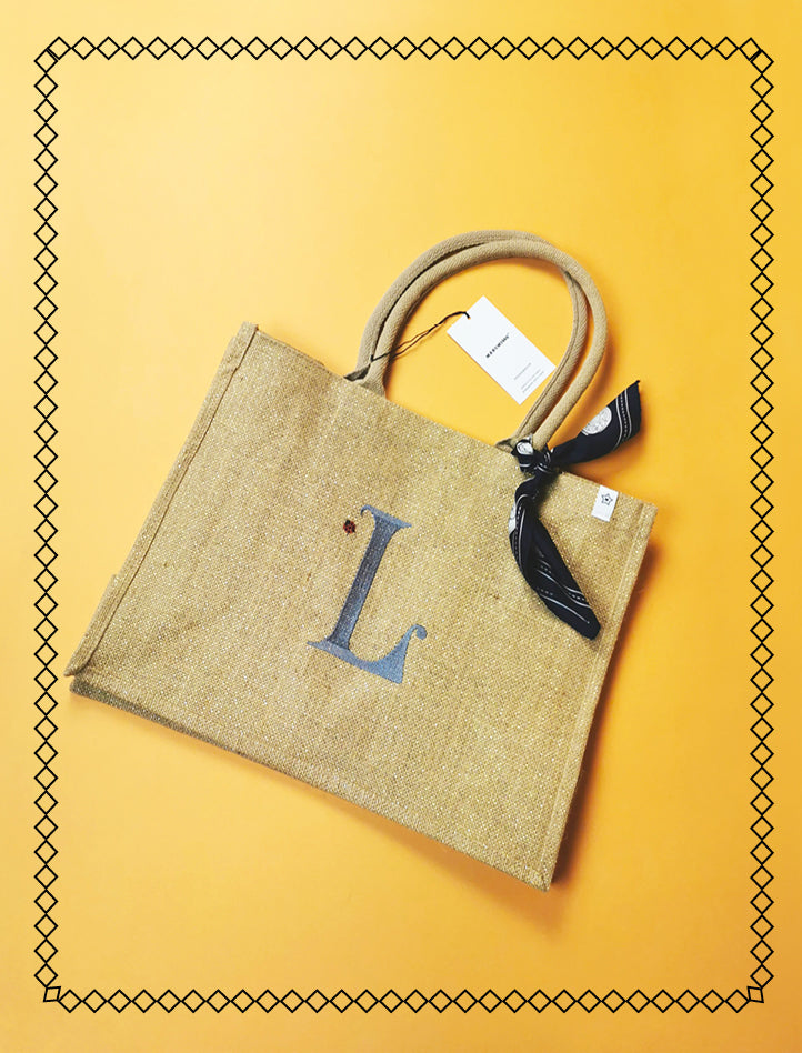 Shopper in Juta shimmer ricamata