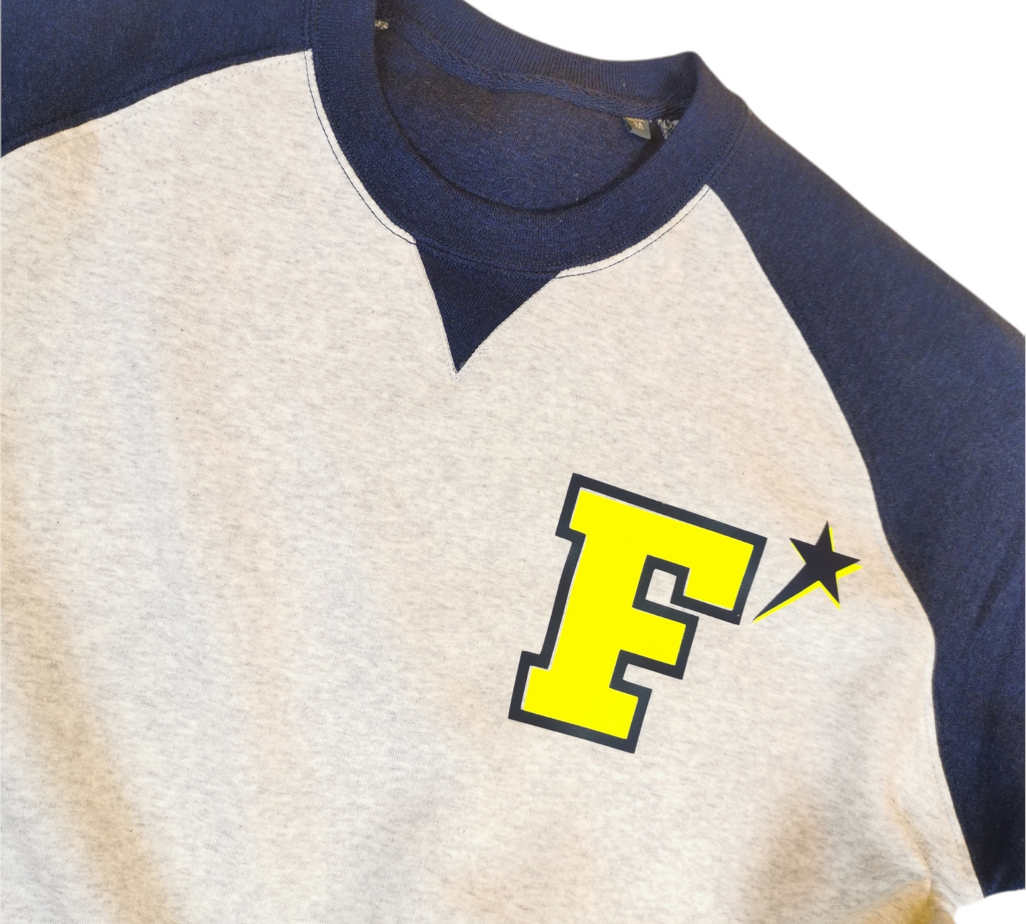 Felpa adulto unisex girocollo  BICOLORE grigio/blu