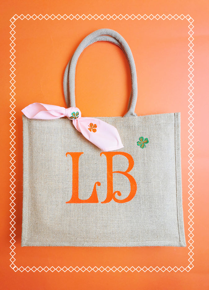 Shopper in Juta shimmer ricamata